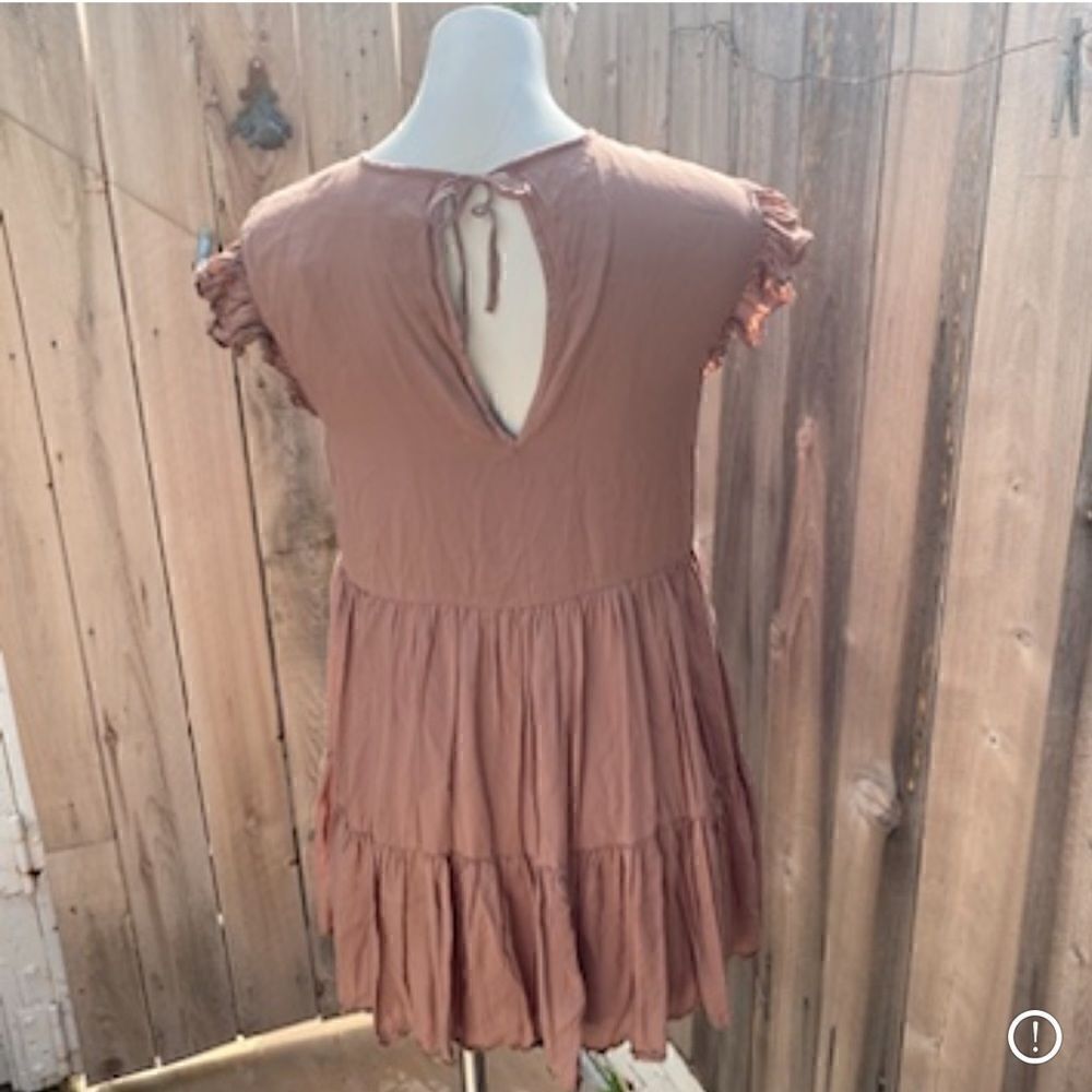 Wilfred Sidonie Dress in Mocha Sorbet Tiered Babydoll/ Mini Dress sz XS - Picture 2 of 11